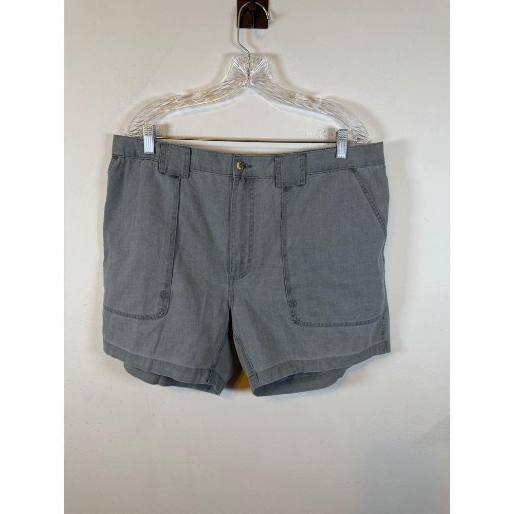 Hook & Tackle Mens Fishing Shorts 100% Cotton Gray 40